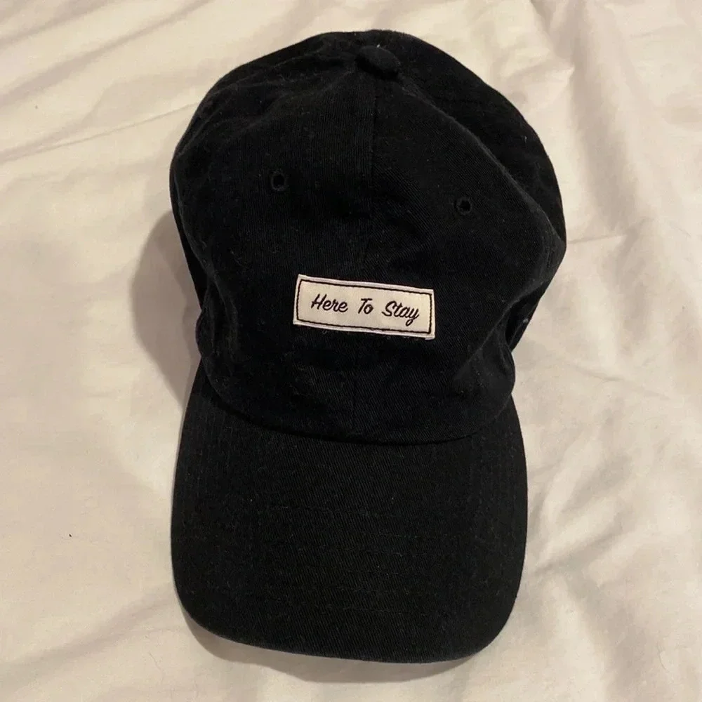 AF ACADEMY FITS HERE TO STAY BLACK CAP HAT COTTON